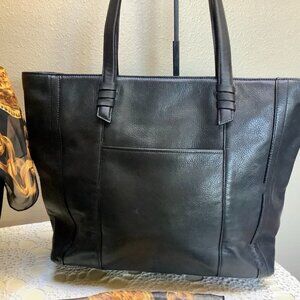 Vintage COLE HAAN Large Black Quality Pebbled Leather Tote